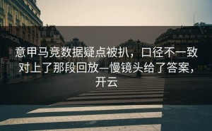 意甲马竞数据疑点被扒，口径不一致对上了那段回放—慢镜头给了答案，开云