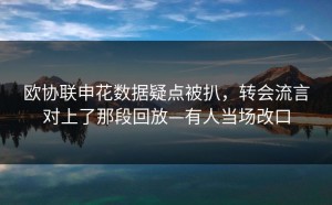 欧协联申花数据疑点被扒，转会流言对上了那段回放—有人当场改口